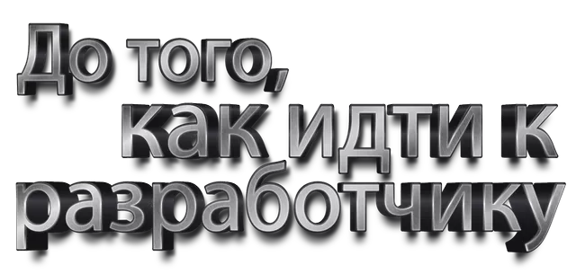 До того, как идти к разработчику